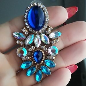 Luxury Royal Sapphire Blue Crystal Jewelry Set – Statement Necklace & Earrings main image 1